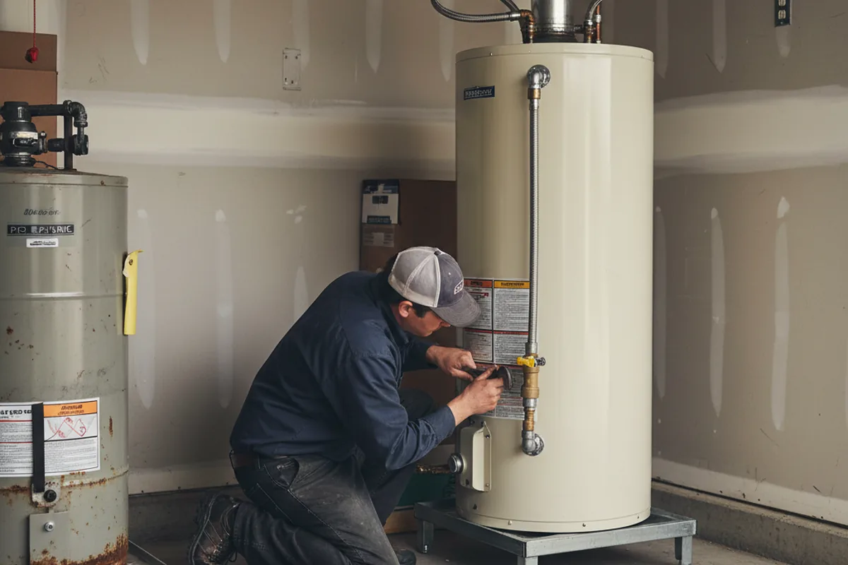 Water heater and shutoff valve replacement in Wagram