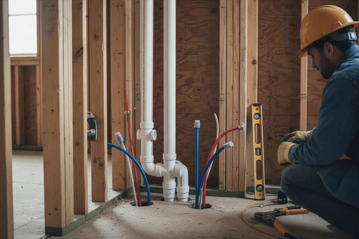 Drain and supply rough-in during Garbage Disposal Repair in Wagram